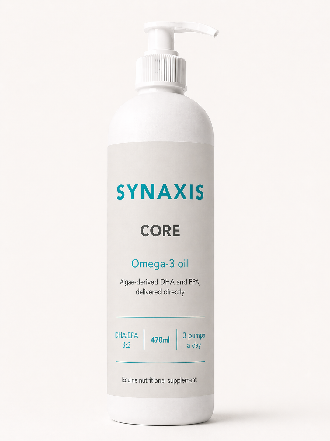 SYNAXIS CORE Omega-3 oil bottle on a white background